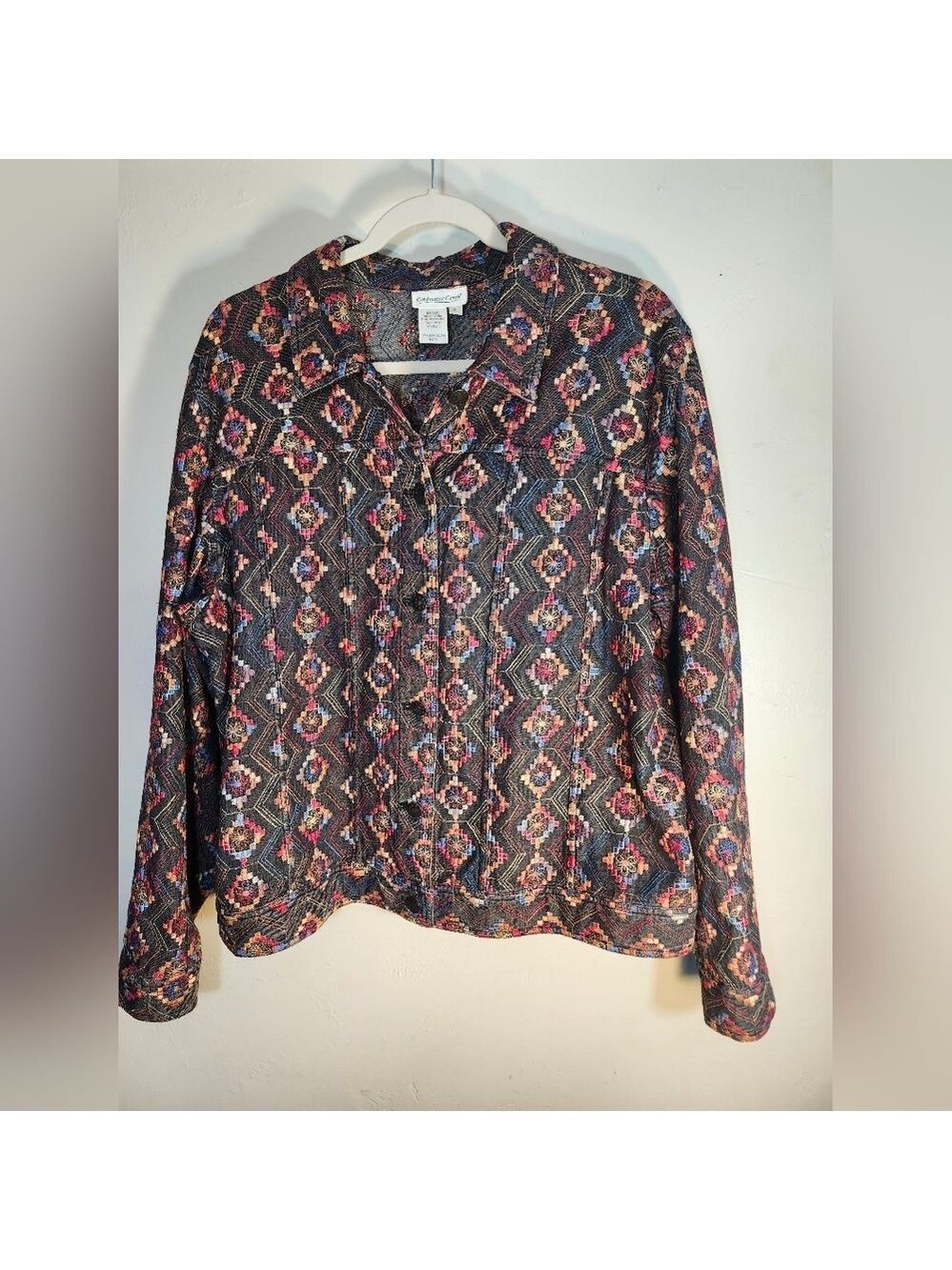Coldwater Creek Multicolor Embroidered Jacket Sz XL